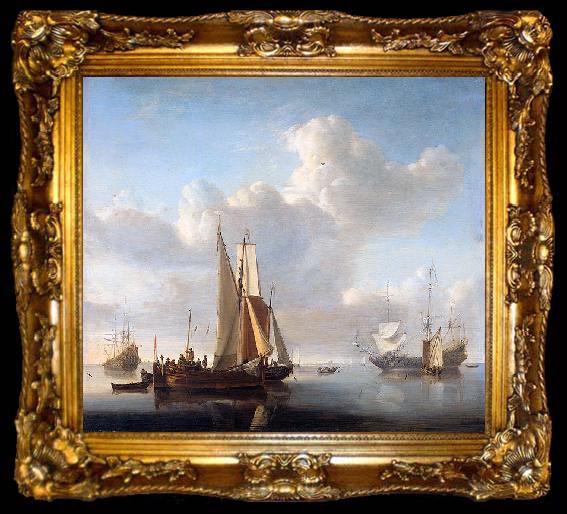 framed  Esaias Van de Velde Ships off the coast, ta009-2